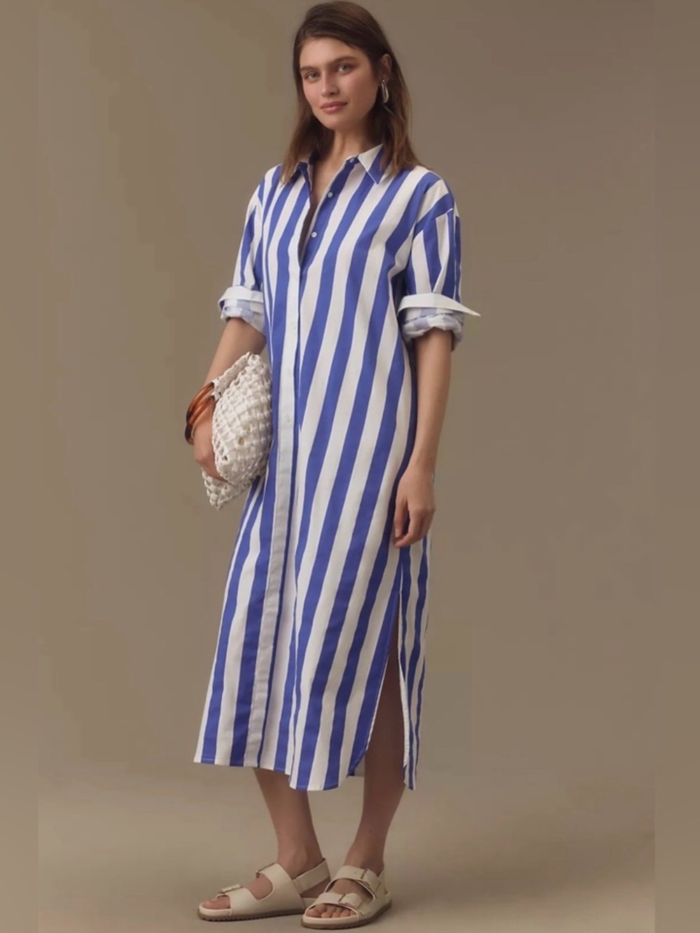 Anthropologie English Factory button down midi shirt dress size L